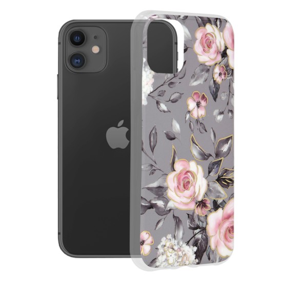 Husa pentru iPhone 11 - Techsuit Marble Series - Bloom of Ruth Gray