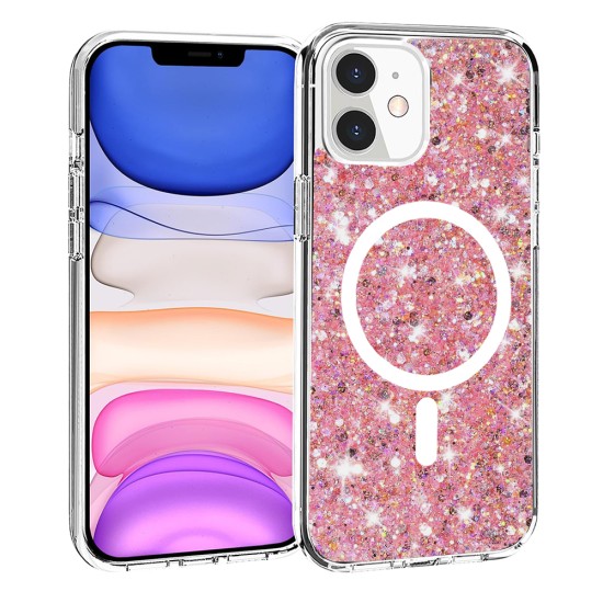 Husa pentru iPhone 11 - Techsuit Sparkly Glitter MagSafe - Pink