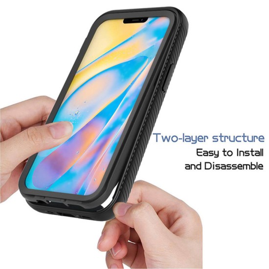 Husa pentru iPhone 12 / 12 Pro + Folie - Techsuit Defense360 Pro - Black