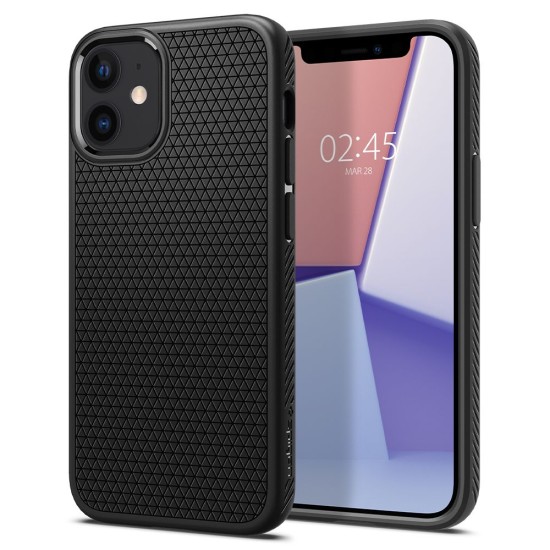 Husa pentru iPhone 12 / 12 Pro - Spigen Liquid Air - Matte Black