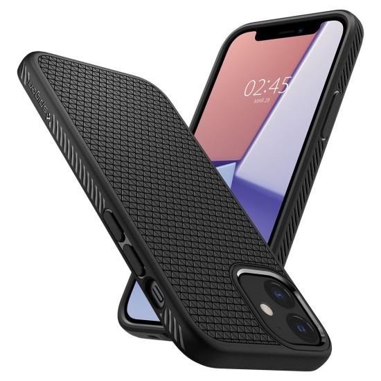 Husa pentru iPhone 12 / 12 Pro - Spigen Liquid Air - Matte Black