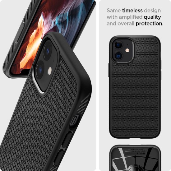 Husa pentru iPhone 12 / 12 Pro - Spigen Liquid Air - Matte Black