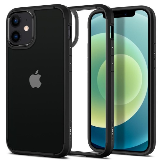 Husa pentru iPhone 12 / 12 Pro - Spigen Ultra Hybrid - Matte Black