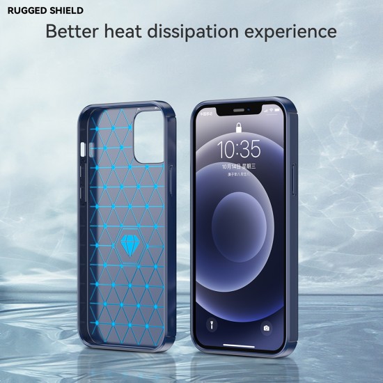 Husa pentru iPhone 12 / 12 Pro - Techsuit Carbon Silicone - Blue