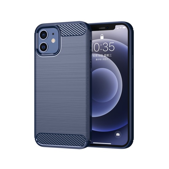 Husa pentru iPhone 12 / 12 Pro - Techsuit Carbon Silicone - Blue