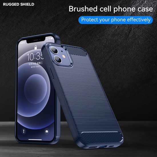 Husa pentru iPhone 12 / 12 Pro - Techsuit Carbon Silicone - Blue