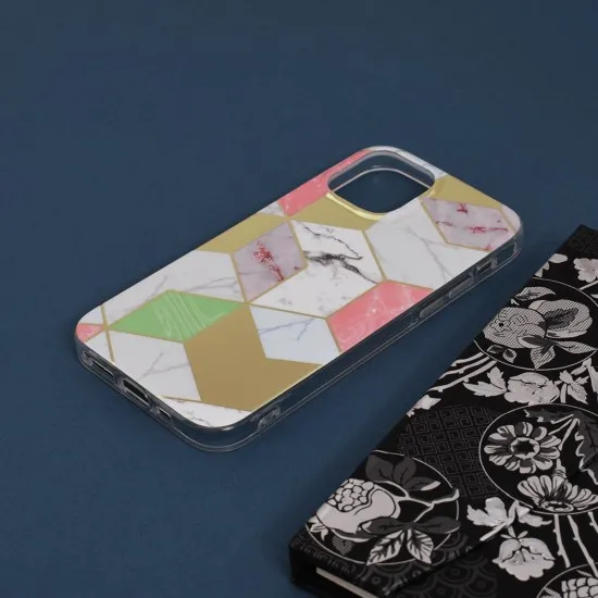 Husa pentru iPhone 12 / 12 Pro - Techsuit Marble Series - Purple Hex Husa pentru iPhone 12 / 12 Pro - Techsuit Marble Series - Purple Hex