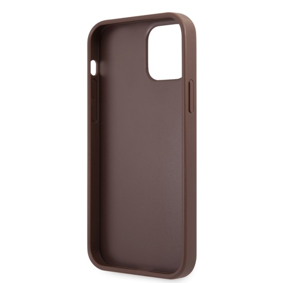 Husa pentru iPhone 12 / iPhone 12 Pro - Guess Hardcase 4G Big Metal Logo (GUHCP12M4GMGBR) - Brown