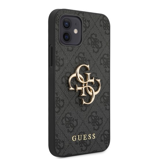 Husa pentru iPhone 12  / iPhone 12 Pro - Guess Hardcase 4G Big Metal Logo ( GUHCP12M4GMGGR) - Grey