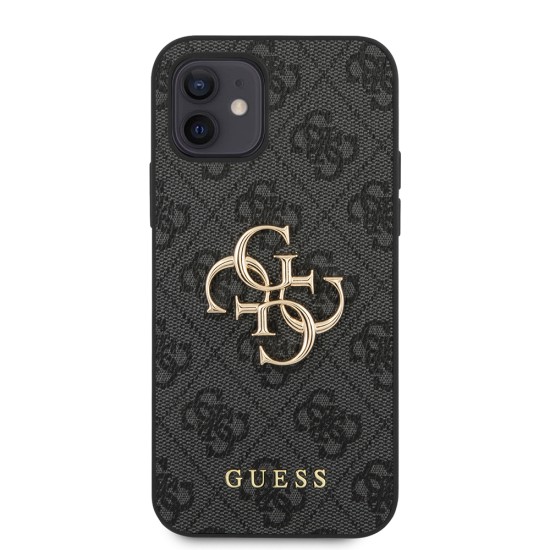 Husa pentru iPhone 12  / iPhone 12 Pro - Guess Hardcase 4G Big Metal Logo ( GUHCP12M4GMGGR) - Grey