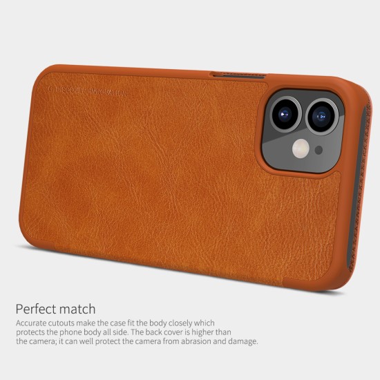 Husa pentru iPhone 12 mini - Nillkin QIN Leather Case - Brown