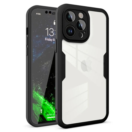 Husa pentru iPhone 12 Pro + Folie - Techsuit ColorVerse 360 Series - Black