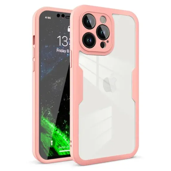 Husa pentru iPhone 12 Pro + Folie - Techsuit ColorVerse 360 Series - Pink Husa pentru iPhone 12 Pro + Folie - Techsuit ColorVerse 360 Series - Pink