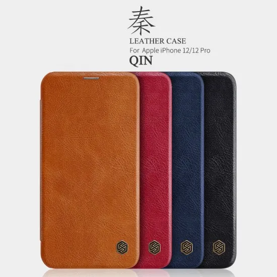 Husa pentru iPhone 12 Pro Max - Nillkin QIN Leather Case - Black Husa pentru iPhone 12 Pro Max - Nillkin QIN Leather Case - Black