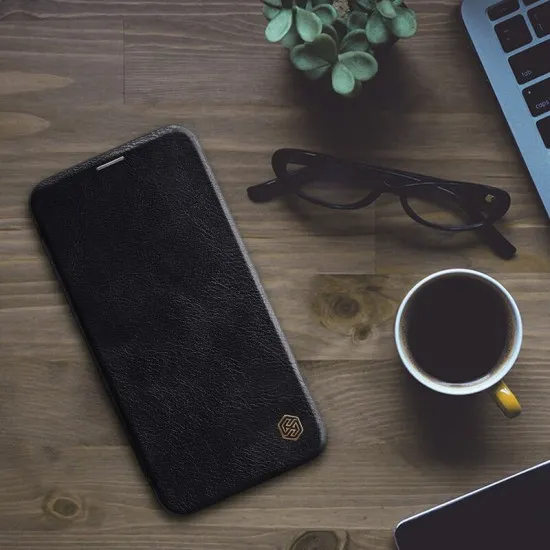 Husa pentru iPhone 12 Pro Max - Nillkin QIN Leather Case - Black Husa pentru iPhone 12 Pro Max - Nillkin QIN Leather Case - Black