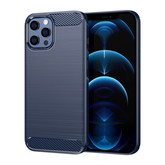 Husa pentru iPhone 12 Pro Max - Techsuit Carbon Silicone - Blue