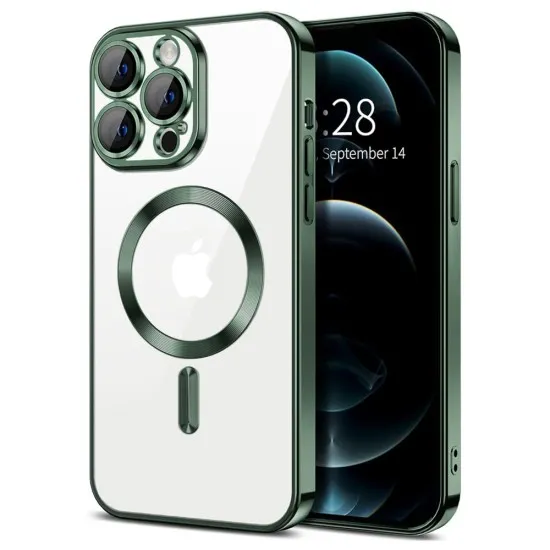 Husa pentru iPhone 12 Pro Max - Techsuit Luxury Crystal MagSafe - Deep Green Husa pentru iPhone 12 Pro Max - Techsuit Luxury Crystal MagSafe - Deep Green