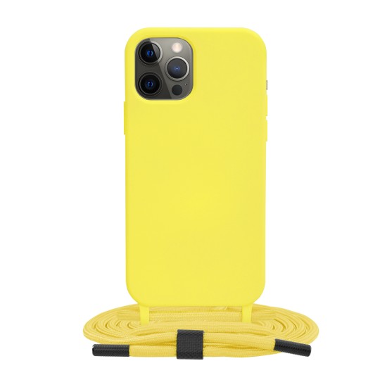 Husa pentru iPhone 12 Pro - Techsuit Crossbody Lanyard - Yellow