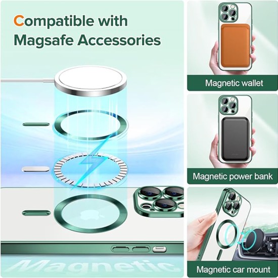 Husa pentru iPhone 12 Pro - Techsuit Luxury Crystal MagSafe - Deep Green