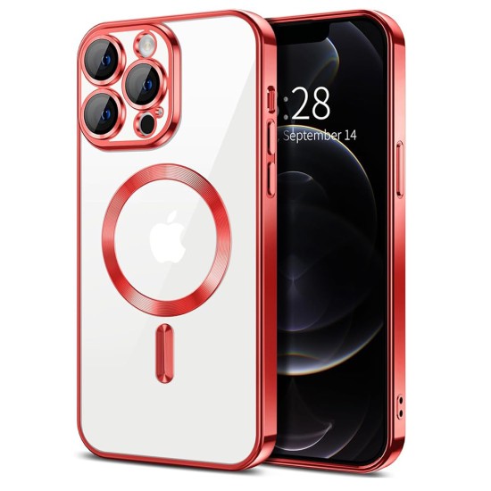 Husa pentru iPhone 12 Pro - Techsuit Luxury Crystal MagSafe - Red