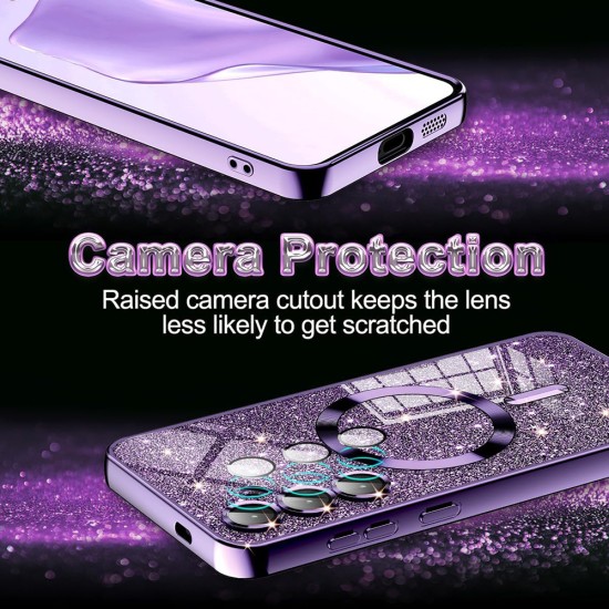 Husa pentru iPhone 12 Pro - Techsuit Luxury Glitter MagSafe - Deep Purple