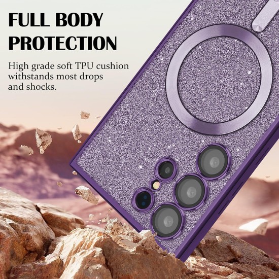 Husa pentru iPhone 12 Pro - Techsuit Luxury Glitter MagSafe - Deep Purple