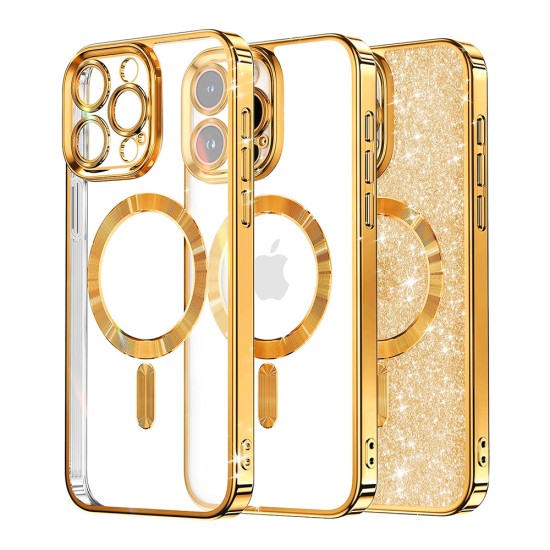 Husa pentru iPhone 12 Pro - Techsuit Luxury Glitter MagSafe - Gold