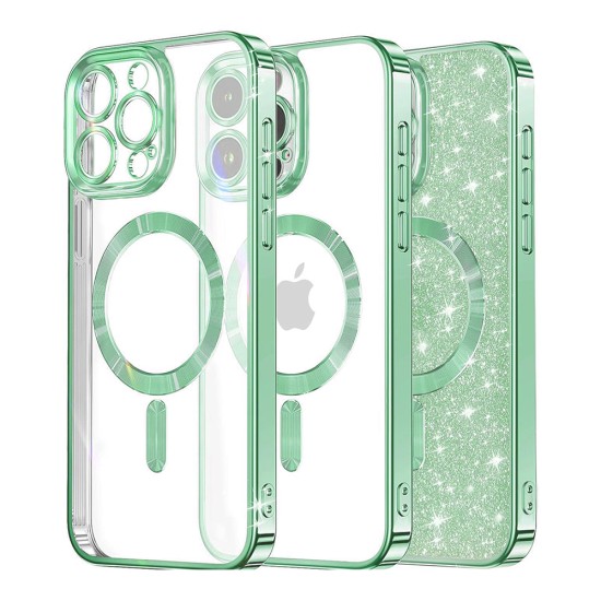 Husa pentru iPhone 12 Pro - Techsuit Luxury Glitter MagSafe - Light Green