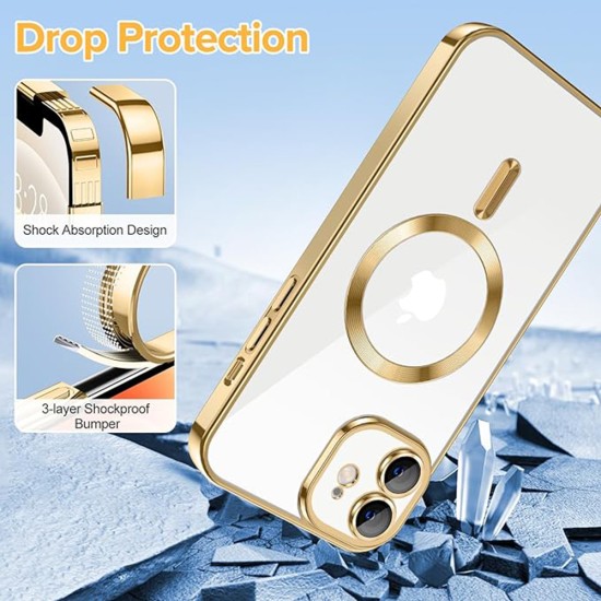 Husa pentru iPhone 12 - Techsuit Luxury Crystal MagSafe - Gold