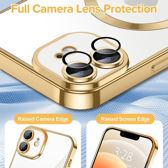 Husa pentru iPhone 12 - Techsuit Luxury Crystal MagSafe - Gold