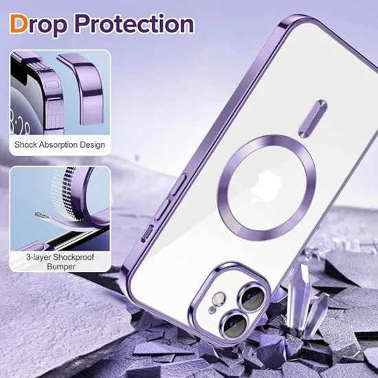Husa pentru iPhone 12 - Techsuit Luxury Crystal MagSafe - Light Purple Husa pentru iPhone 12 - Techsuit Luxury Crystal MagSafe - Light Purple