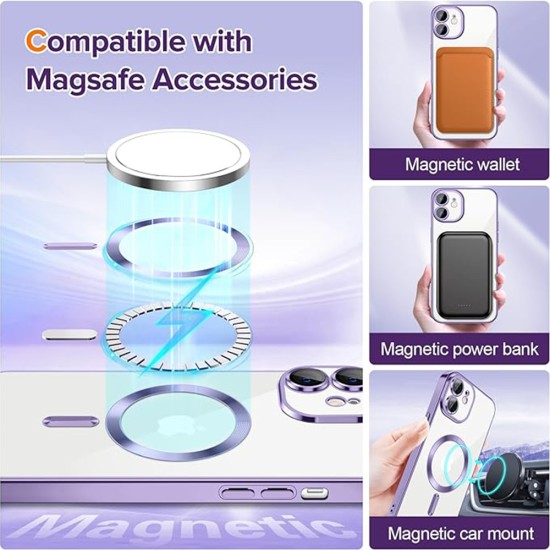 Husa pentru iPhone 12 - Techsuit Luxury Crystal MagSafe - Light Purple