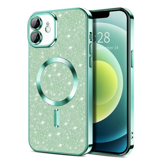 Husa pentru iPhone 12 - Techsuit Luxury Glitter MagSafe - Light Green