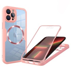 Husa pentru iPhone 13 Pro + Folie - Techsuit ColorVerse 360 MagSafe Series - Pink Husa pentru iPhone 13 Pro + Folie - Techsuit ColorVerse 360 MagSafe Series - Pink