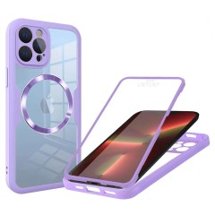 Husa pentru iPhone 13 Pro + Folie - Techsuit ColorVerse 360 MagSafe Series - Purple Husa pentru iPhone 13 Pro + Folie - Techsuit ColorVerse 360 MagSafe Series - Purple