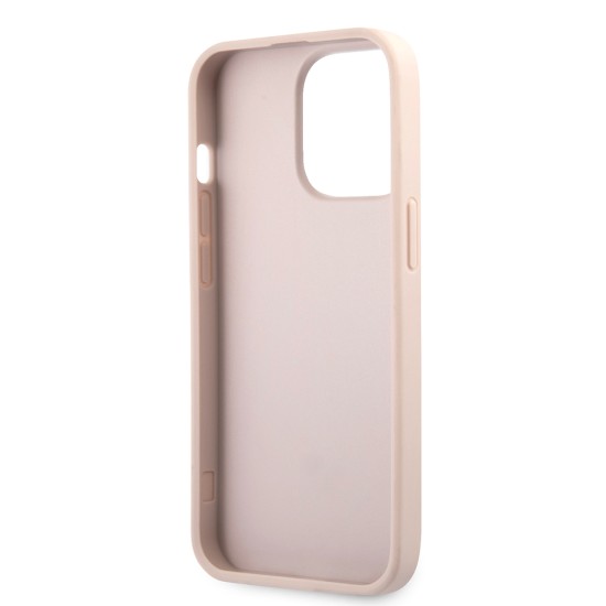 Husa pentru iPhone 13 Pro - Guess Leather 4G Metal Logo (GUHCP13L4GMGPI) - Pink