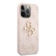 Husa pentru iPhone 13 Pro - Guess Leather 4G Metal Logo (GUHCP13L4GMGPI) - Pink