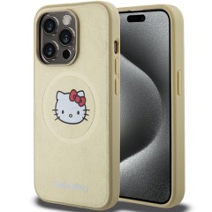 Husa pentru iPhone 13 Pro - Hello Kitty Hardcase Leather Kitty Head MagSafe (HKHMP13LPGHCKD) - Gold Husa pentru iPhone 13 Pro - Hello Kitty Hardcase Leather Kitty Head MagSafe (HKHMP13LPGHCKD) - Gold