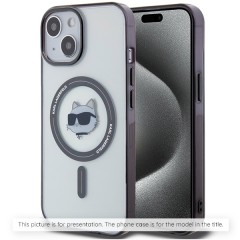 Husa pentru iPhone 13 Pro - Karl Lagerfeld IML MagSafe (KLHMP13LHLSCHH) - White Metal Choupette`s Head Husa pentru iPhone 13 Pro - Karl Lagerfeld IML MagSafe (KLHMP13LHLSCHH) - White Metal Choupette`s Head
