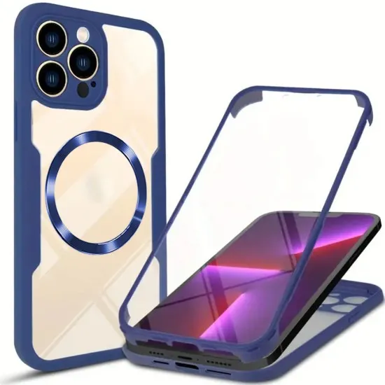 Husa pentru iPhone 13 Pro Max + Folie - Techsuit ColorVerse 360 MagSafe Series - Blue Husa pentru iPhone 13 Pro Max + Folie - Techsuit ColorVerse 360 MagSafe Series - Blue