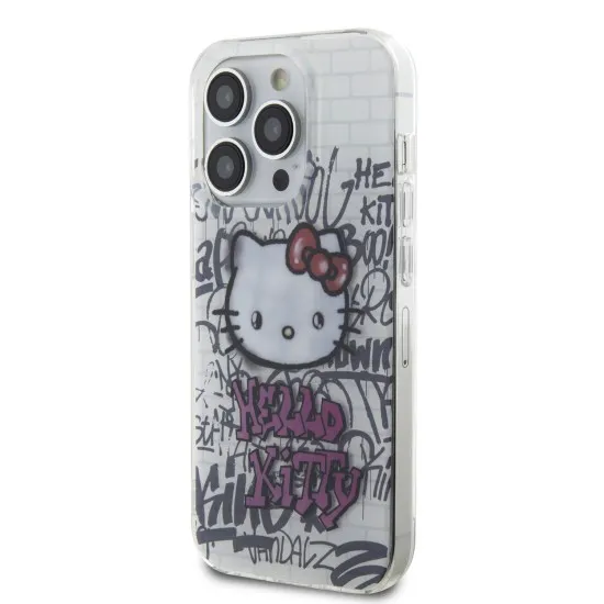 Husa pentru iPhone 13 Pro Max - Hello Kitty Hardcase IML Kitty On Bricks Graffiti (HKHCP13XHDGPHT) - White Husa pentru iPhone 13 Pro Max - Hello Kitty Hardcase IML Kitty On Bricks Graffiti (HKHCP13XHDGPHT) - White
