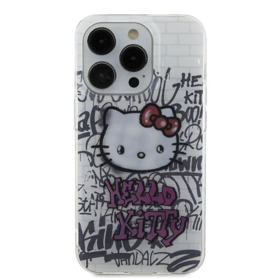 Husa pentru iPhone 13 Pro Max - Hello Kitty Hardcase IML Kitty On Bricks Graffiti (HKHCP13XHDGPHT) - White Husa pentru iPhone 13 Pro Max - Hello Kitty Hardcase IML Kitty On Bricks Graffiti (HKHCP13XHDGPHT) - White