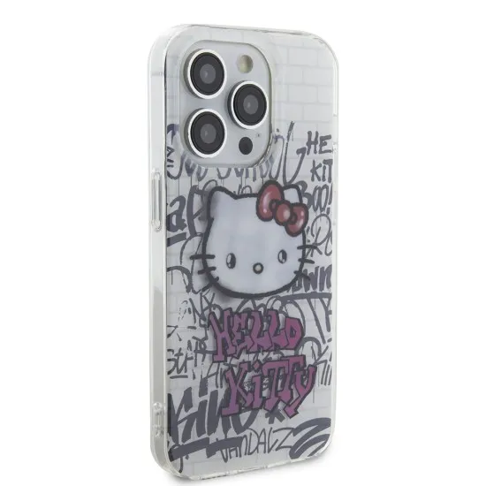Husa pentru iPhone 13 Pro Max - Hello Kitty Hardcase IML Kitty On Bricks Graffiti (HKHCP13XHDGPHT) - White Husa pentru iPhone 13 Pro Max - Hello Kitty Hardcase IML Kitty On Bricks Graffiti (HKHCP13XHDGPHT) - White