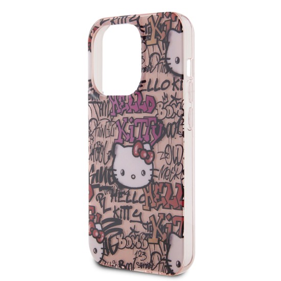 Husa pentru iPhone 13 Pro Max - Hello Kitty Hardcase IML Tags Graffiti (HKHCP13XHDGPTP) - Pink Husa pentru iPhone 13 Pro Max - Hello Kitty Hardcase IML Tags Graffiti (HKHCP13XHDGPTP) - Pink