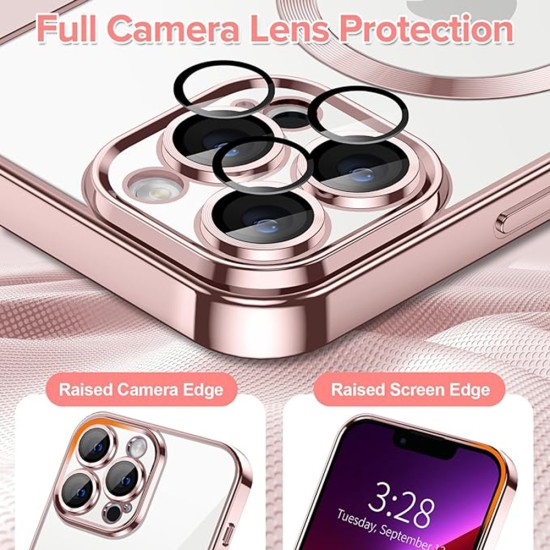 Husa pentru iPhone 13 Pro Max - Techsuit Luxury Crystal MagSafe - Pink