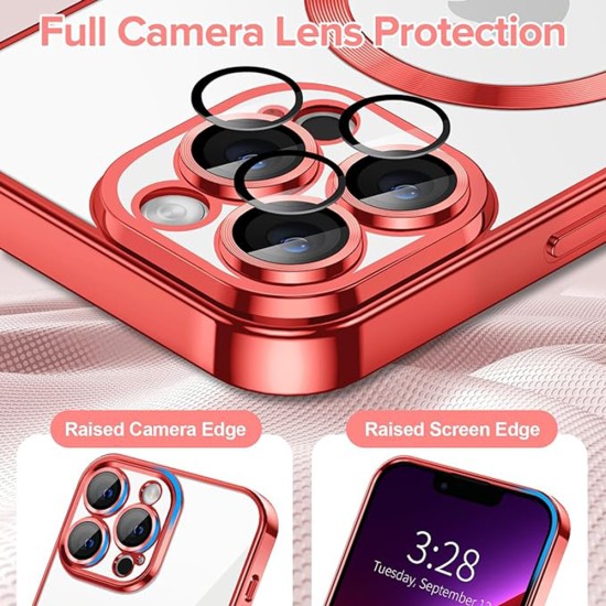 Husa pentru iPhone 13 Pro Max - Techsuit Luxury Crystal MagSafe - Red