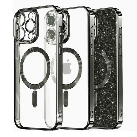 Husa pentru iPhone 13 Pro Max - Techsuit Luxury Glitter MagSafe - Black Husa pentru iPhone 13 Pro Max - Techsuit Luxury Glitter MagSafe - Black