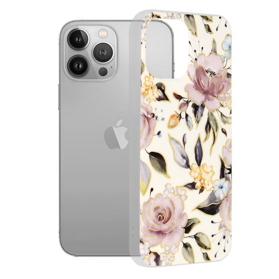 Husa pentru iPhone 13 Pro Max - Techsuit Marble Series - Chloe White