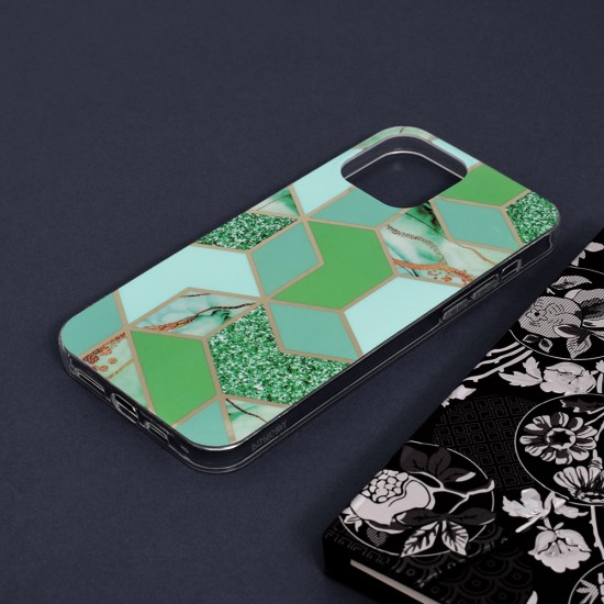 Husa pentru iPhone 13 Pro Max - Techsuit Marble Series - Green Hex