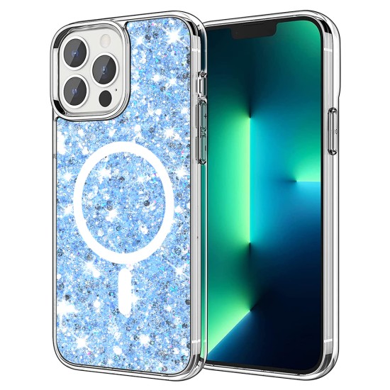 Husa pentru iPhone 13 Pro Max - Techsuit Sparkly Glitter MagSafe - Blue